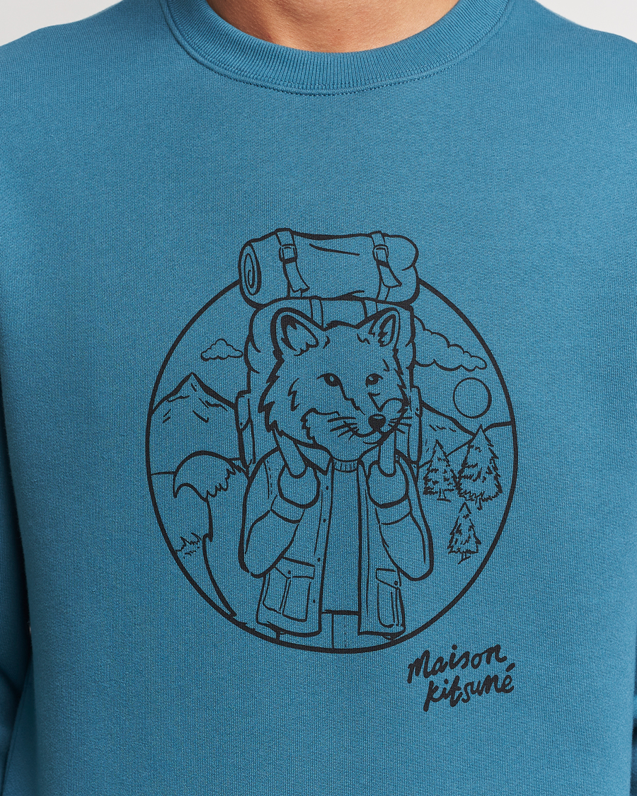 Herre | Trøjer | Maison Kitsuné | Ramblin Fox Sweatshirt Lake Blue