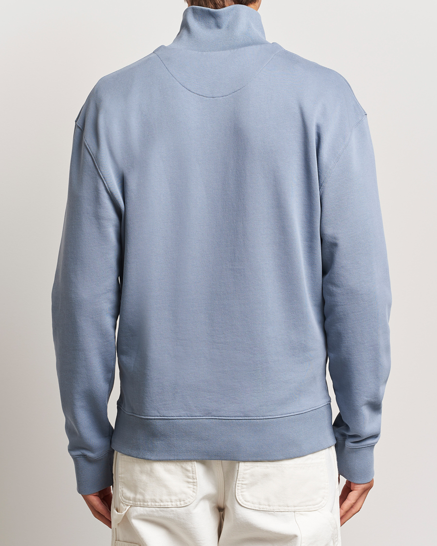 Herre | Trøjer | Maison Kitsuné | Fox Head Half Zip Sweatshirt Moonlight Blue