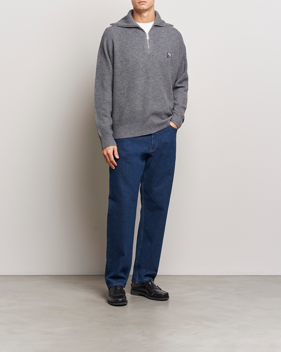 Herre | Jeans | Maison Kitsuné | Straight Fit Jeans Stone Washed Indigo