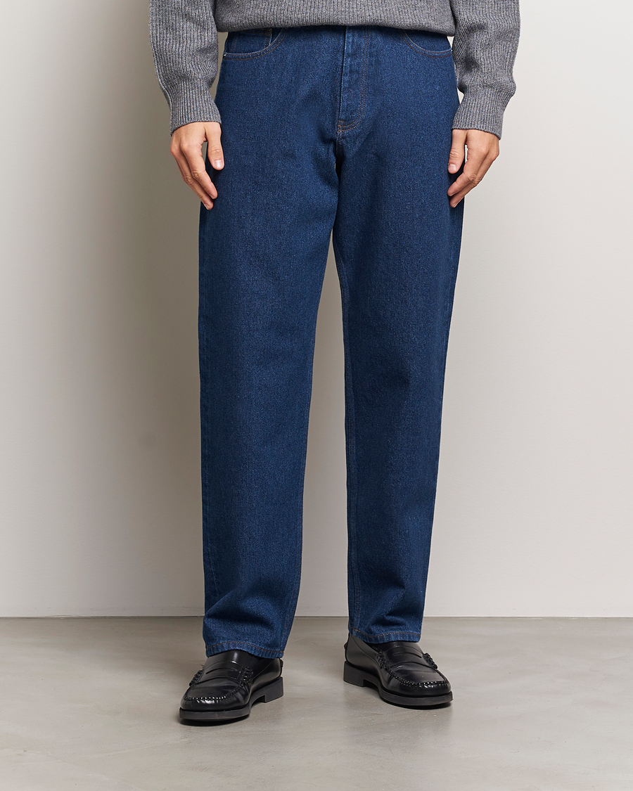 Herre | Jeans | Maison Kitsuné | Straight Fit Jeans Stone Washed Indigo