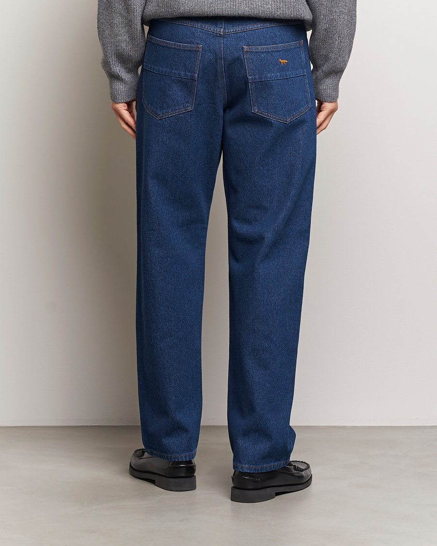 Herre | Jeans | Maison Kitsuné | Straight Fit Jeans Stone Washed Indigo