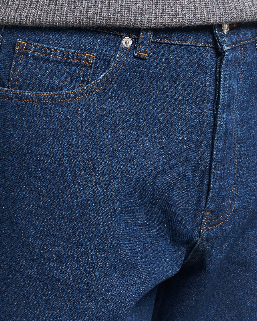 Herre | Jeans | Maison Kitsuné | Straight Fit Jeans Stone Washed Indigo