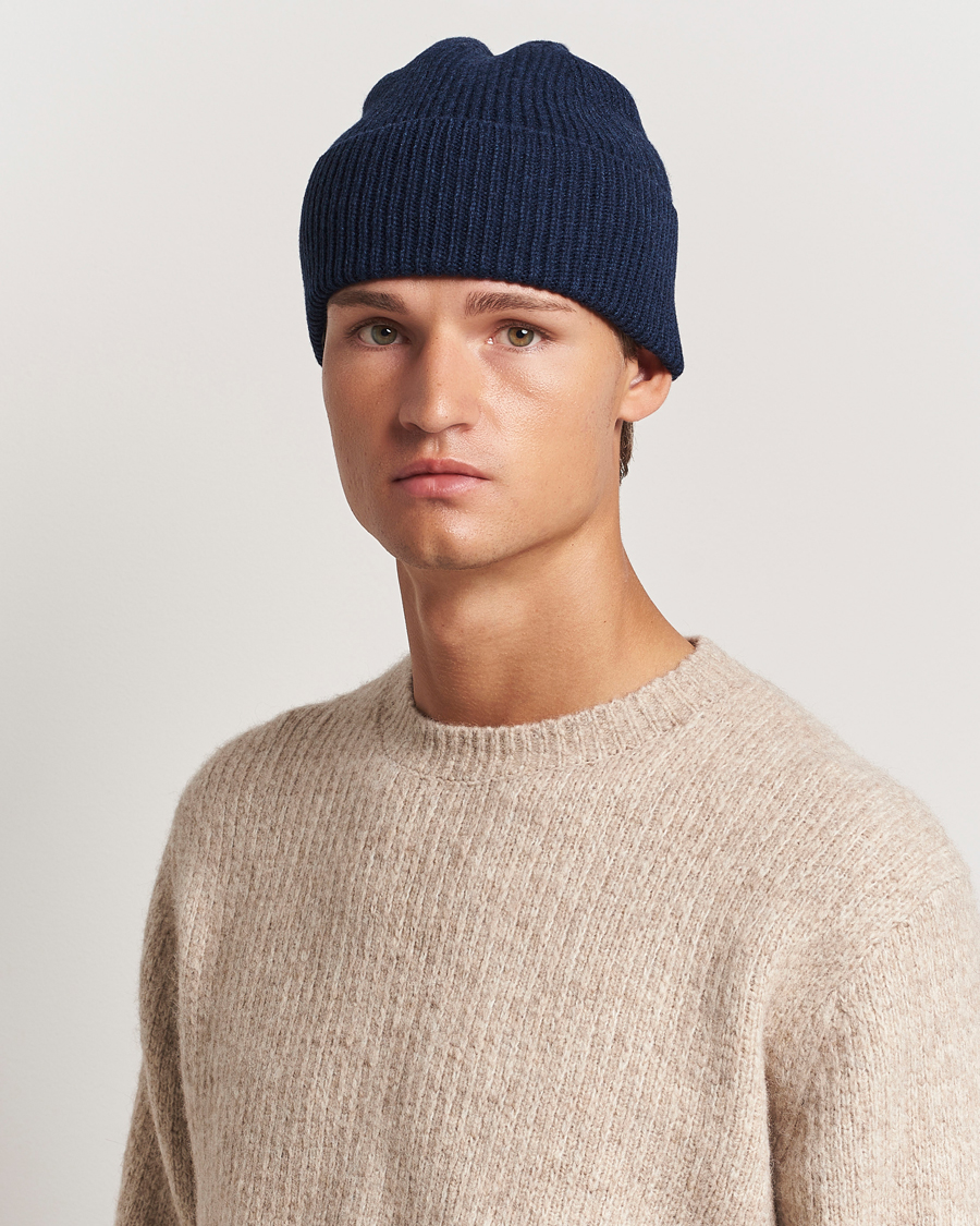 Herre | Huer | Colorful Standard | Merino Wool Beanie Marine Blue