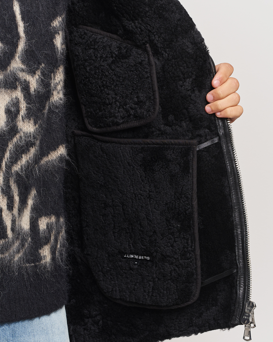 Herre | Jakker | J.Lindeberg | Sutton Shearling Jacket Black