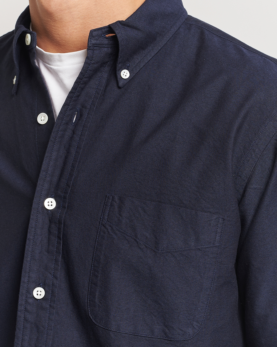 Herre | Skjorter | Kamakura Shirts | Vintage Ivy Oxford Button Down Shirt Navy