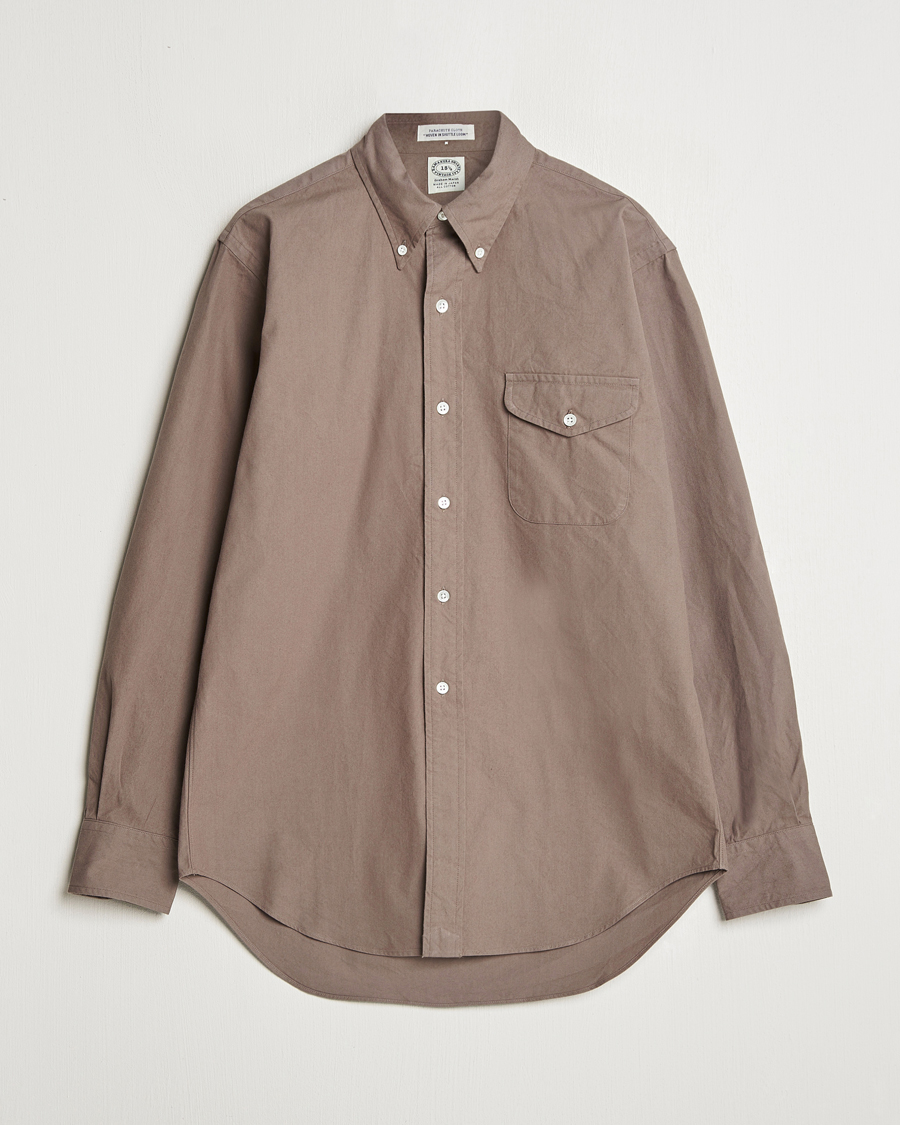 Herre | Skjorter | Kamakura Shirts | Vintage Ivy Flap Pocket Shirt Khaki