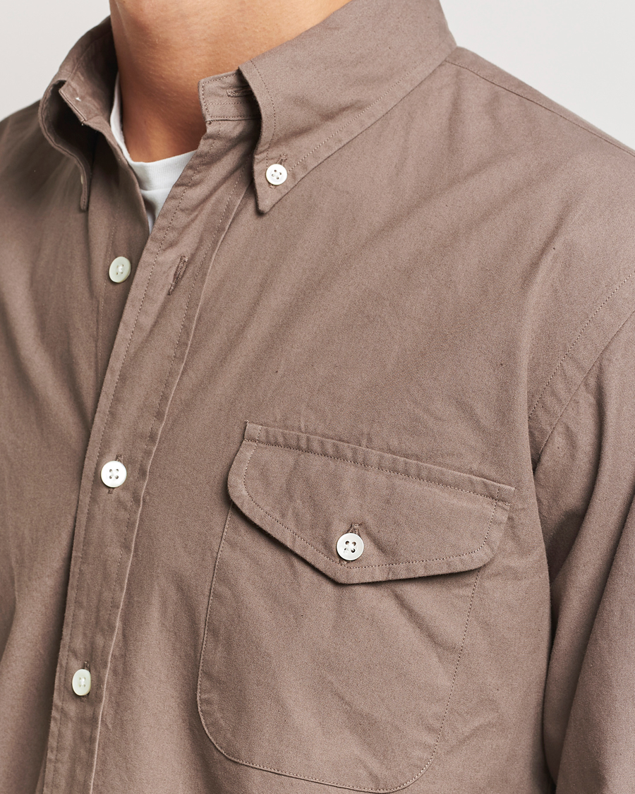 Herre | Skjorter | Kamakura Shirts | Vintage Ivy Flap Pocket Shirt Khaki