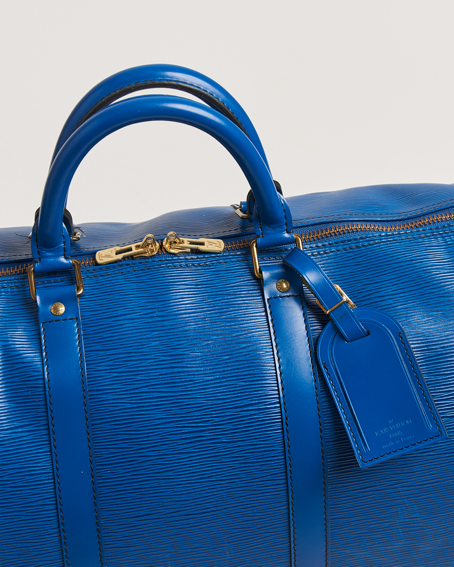 Herre | Louis Vuitton Pre-Owned Keepall 50 Epi Leather Travel Bag Blue | Louis Vuitton Pre-Owned | Keepall 50 Epi Leather Travel Bag Blue