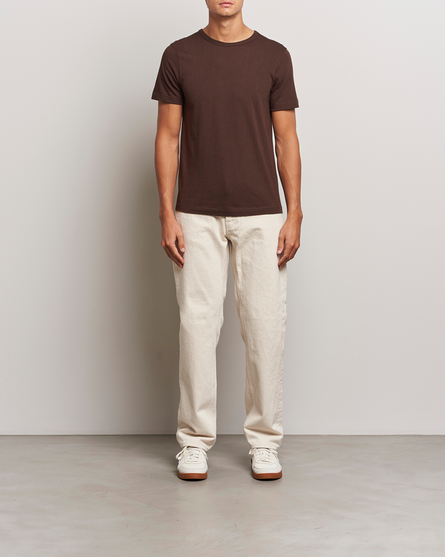 Herre | T-Shirts | Merz b. Schwanen | 1950s Classic Loopwheeled T-Shirt Coffee