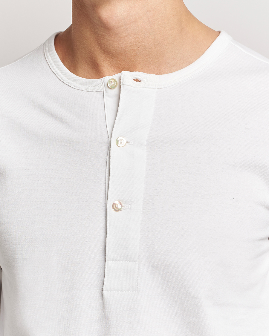 Herre | Trøjer | Merz b. Schwanen | Classic Organic Cotton Henley Sweater White