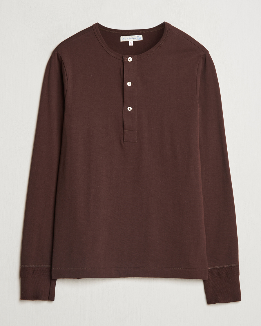 Herre | Trøjer | Merz b. Schwanen | Classic Organic Cotton Henley Coffee