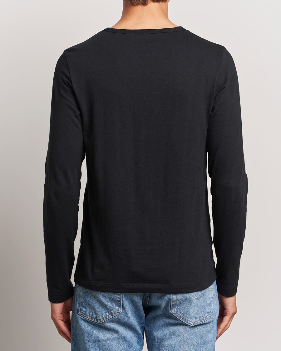 Herre | T-Shirts | Merz b. Schwanen | 1950s Classic Loopwheeled Longsleeve T-Shirt Black