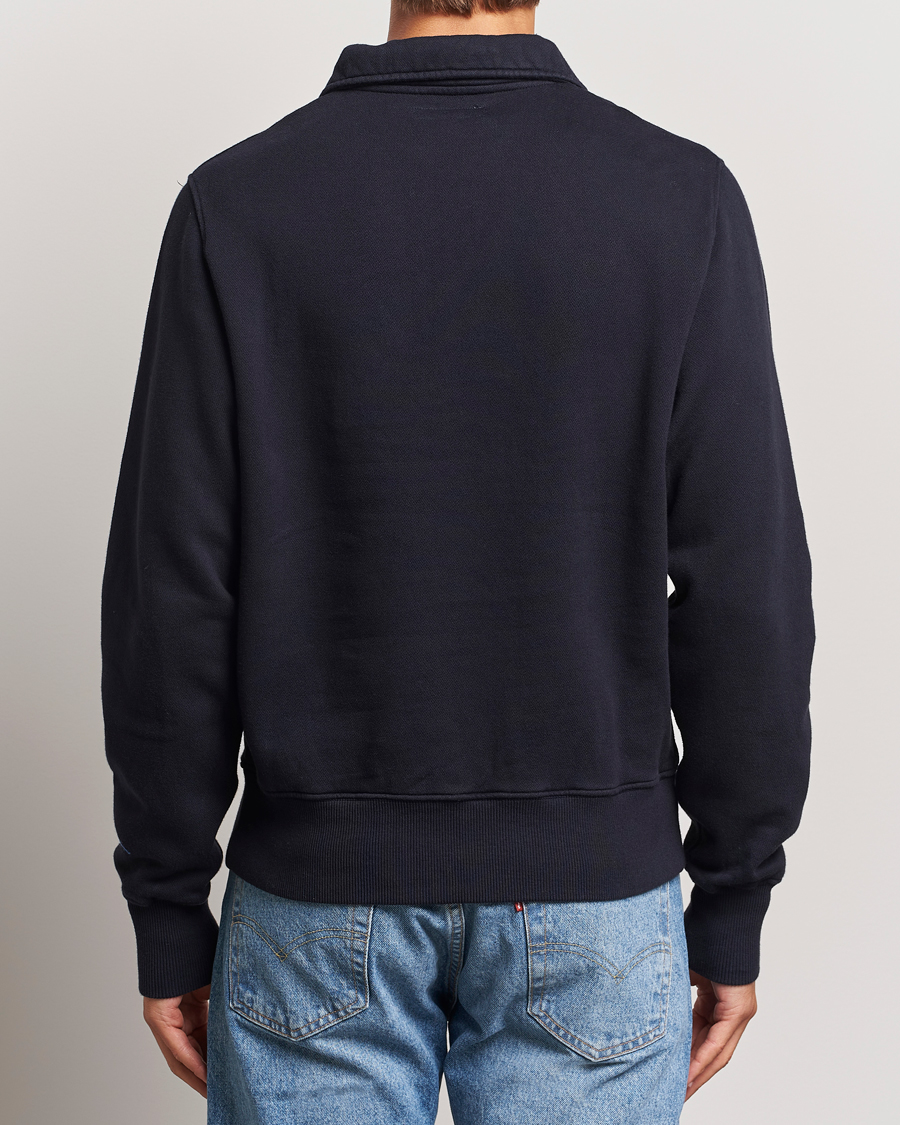 Herre | Trøjer | Merz b. Schwanen | Vintage Fleece Half Zip Sweatshirt Dark Navy