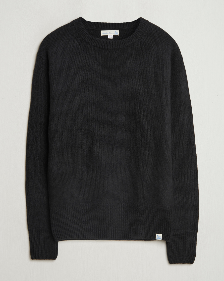 Herre | Trøjer | Merz b. Schwanen | Merino/Cashmere Pullover Deep Black