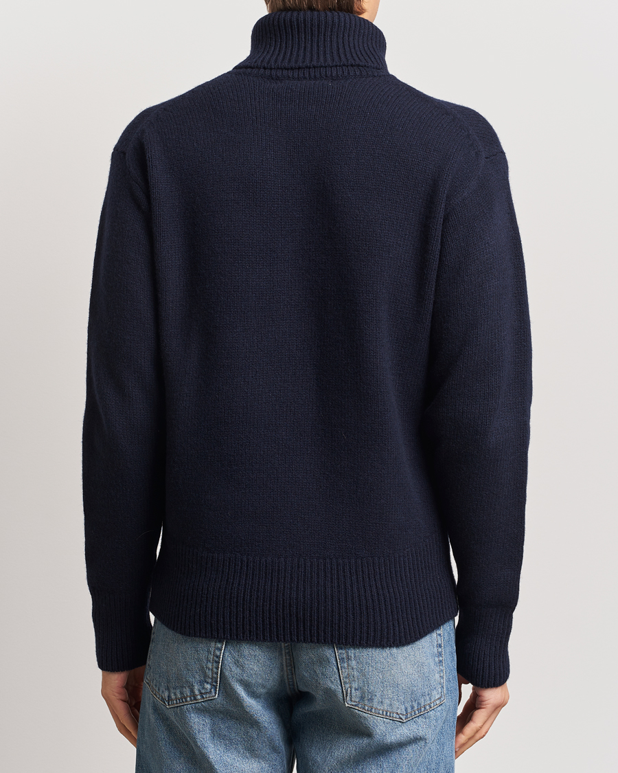 Herre | Trøjer | Merz b. Schwanen | Merino/Cashmere Rollneck Dark Navy