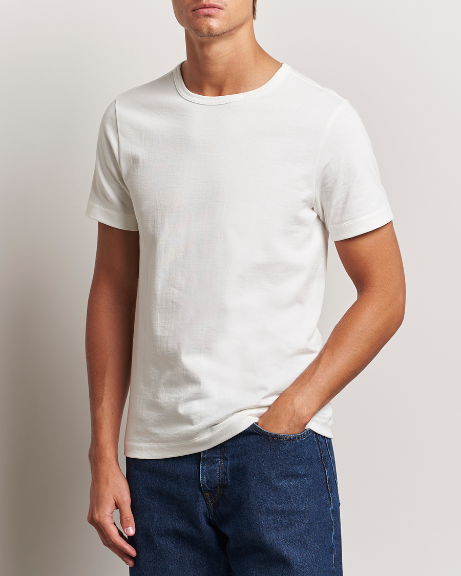 Herre | T-Shirts | Merz b. Schwanen | Classic Fit Loopwheeled T-Shirt White