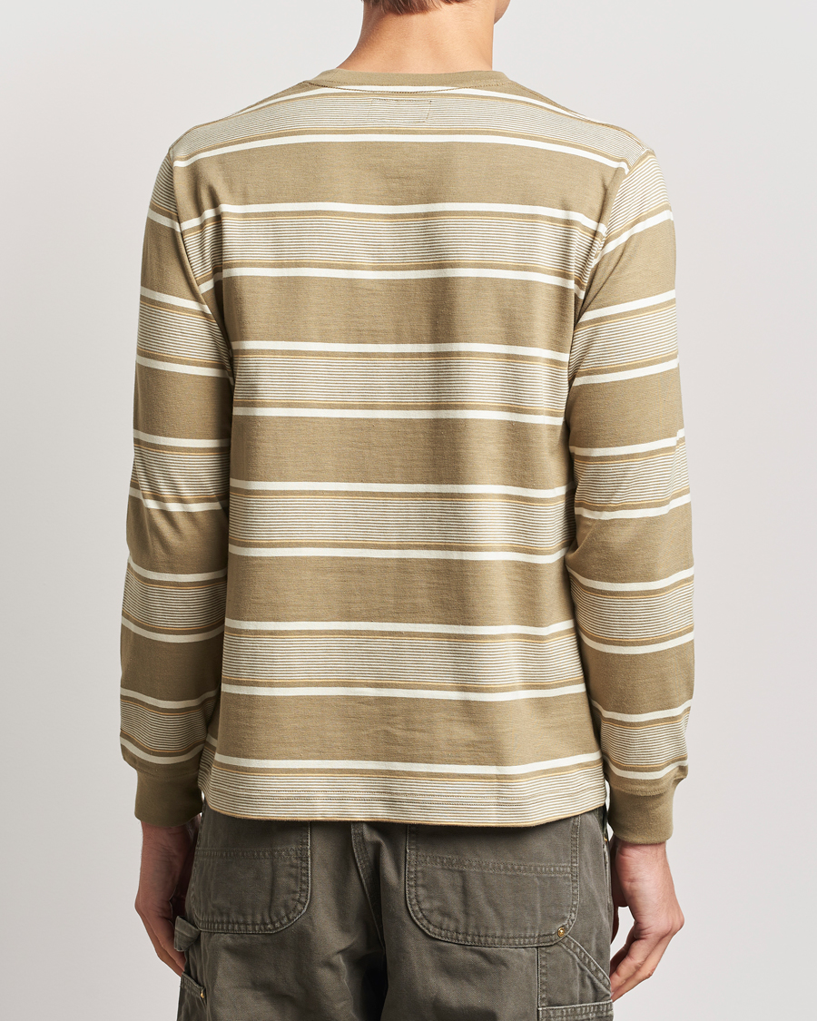 Herre | T-Shirts | BEAMS PLUS | Wide Stripe Pocket T-Shirt Olive