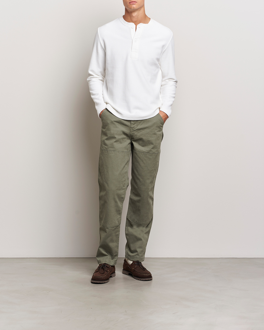 Herre | Trøjer | BEAMS PLUS | Waffle Cotton Henley White