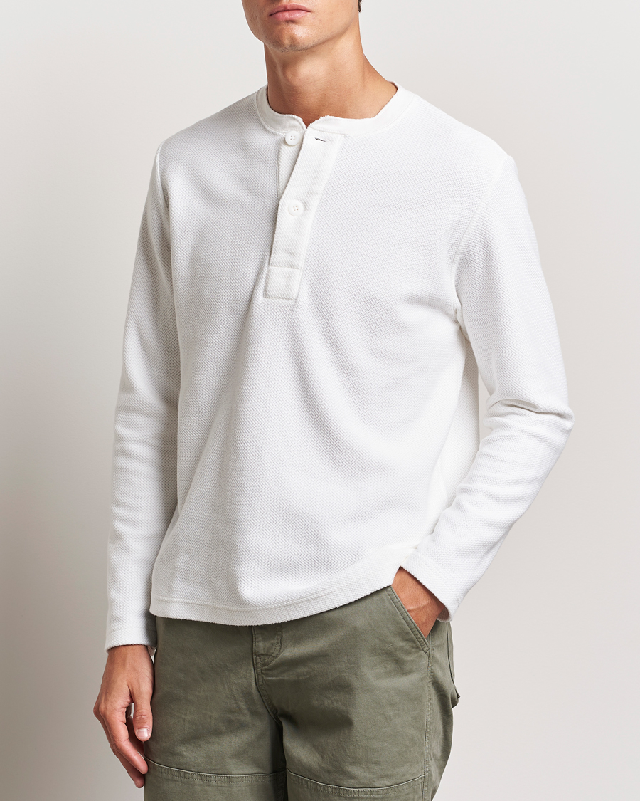 Herre | Trøjer | BEAMS PLUS | Waffle Cotton Henley White