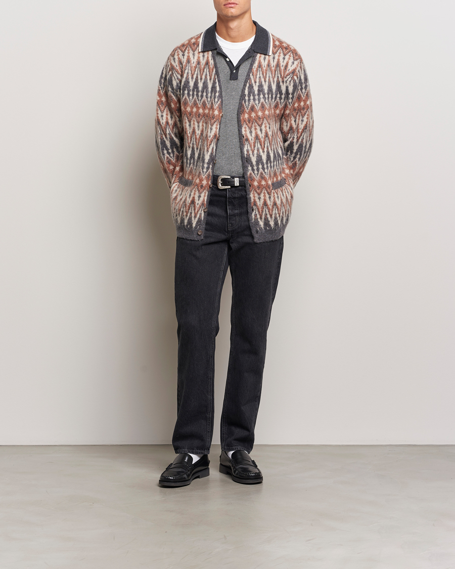 Herre | Trøjer | BEAMS PLUS | Chevron Jacquard Cardigan Grey
