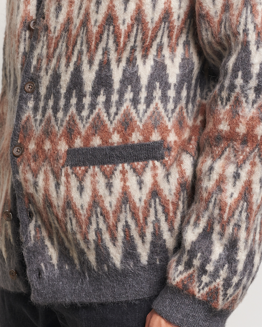 Herre | Trøjer | BEAMS PLUS | Chevron Jacquard Cardigan Grey