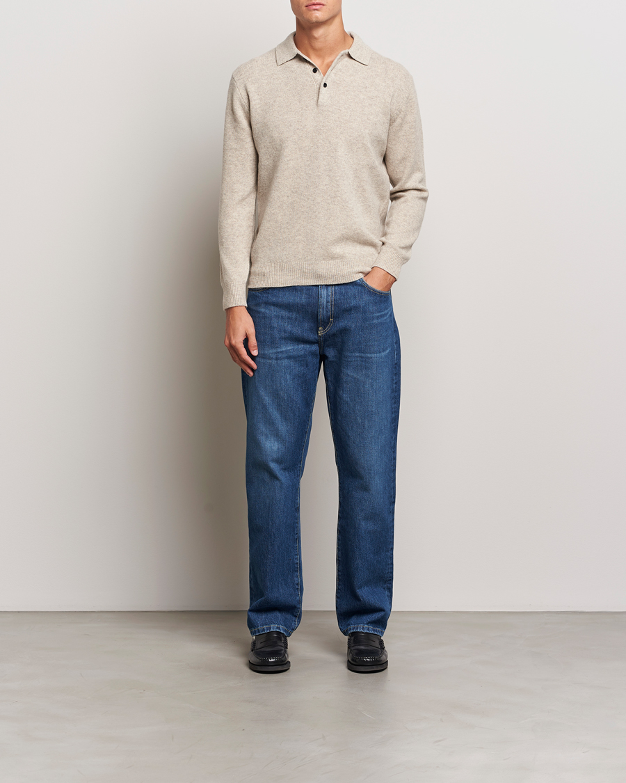 Herre | Trøjer | BEAMS PLUS | Knitted Wool Polo Beige