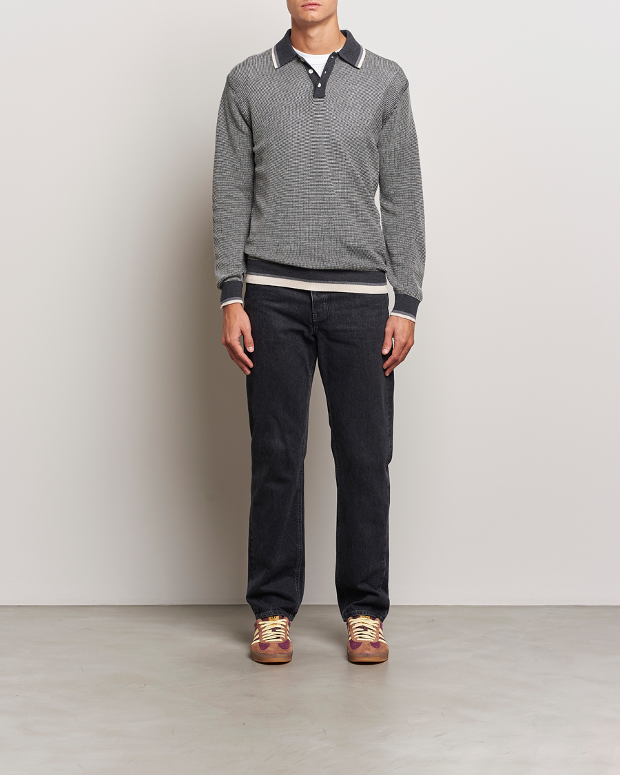 Herre | Trøjer | BEAMS PLUS | Collar Line Knitted Polo Charcoal