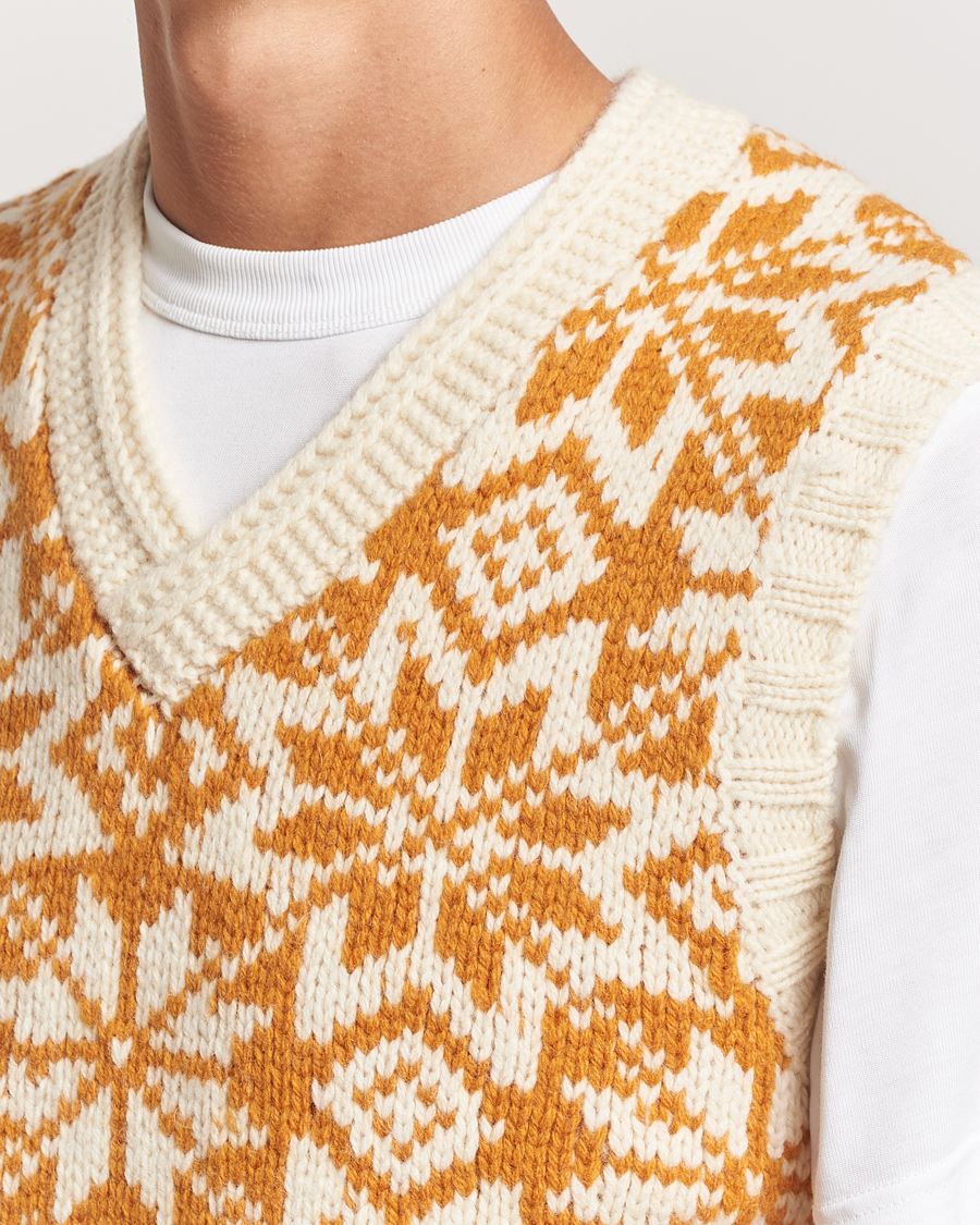 Herre | Trøjer | BEAMS PLUS | Snow Pattern Knit Vest Gold