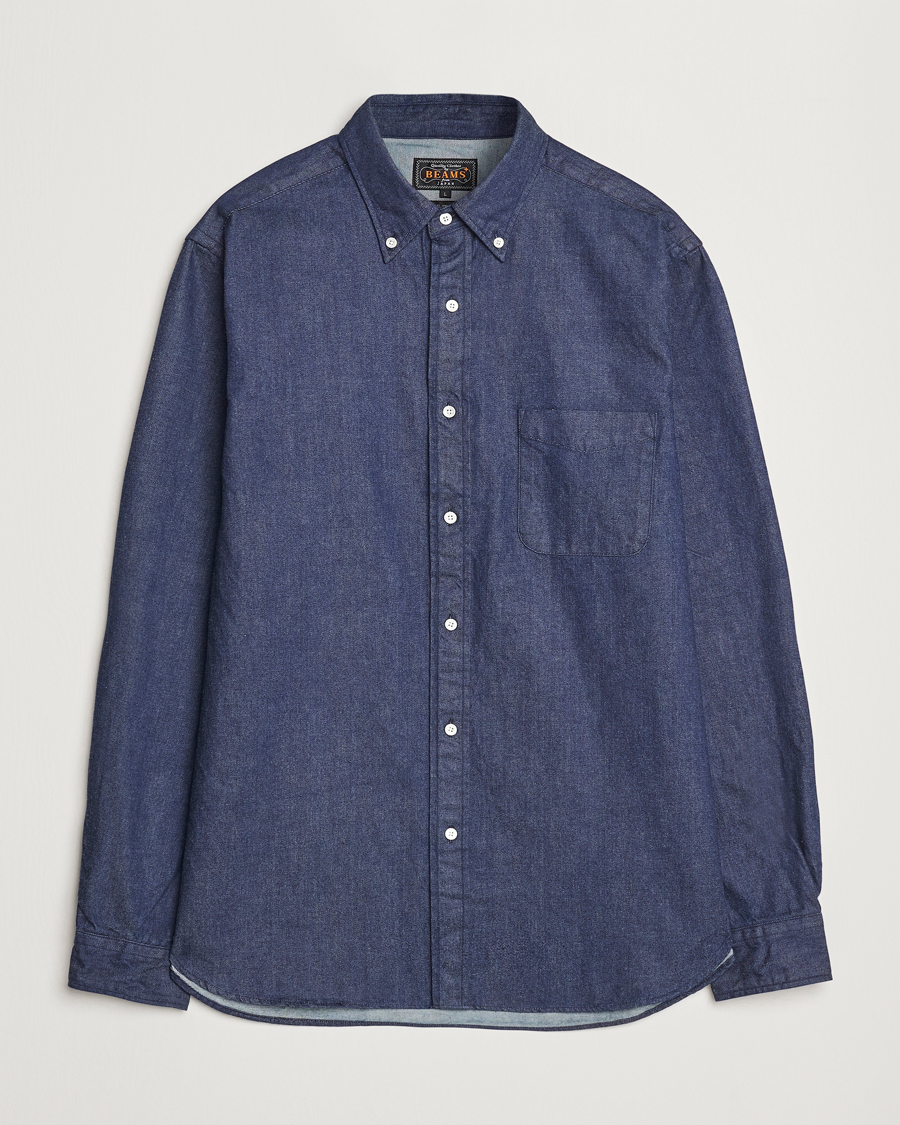 Herre | Skjorter | BEAMS PLUS | Denim Button Down Shirt Dark Indigo