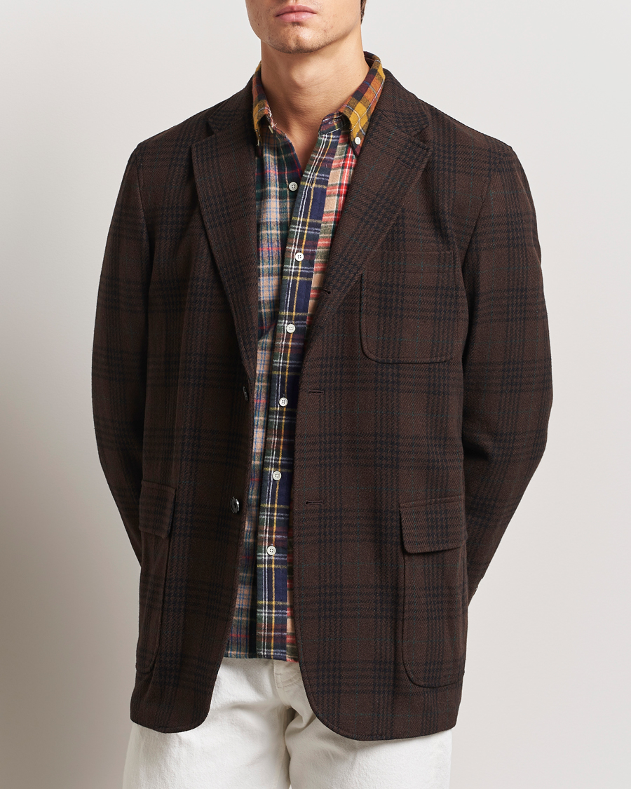 Herre | Blazere & jakker | BEAMS PLUS | Wool Plaid Blazer Dark Brown