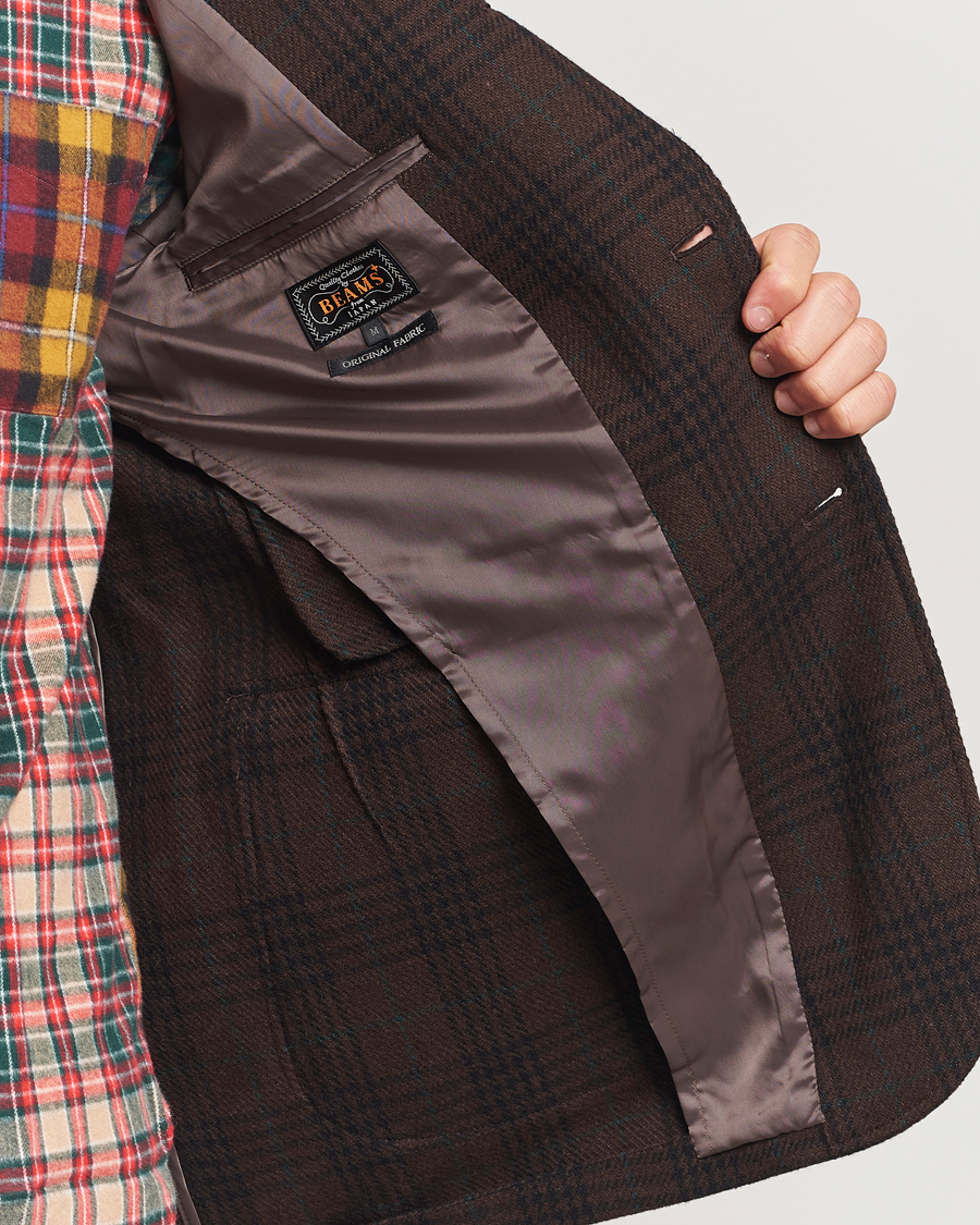 Herre | Blazere & jakker | BEAMS PLUS | Wool Plaid Blazer Dark Brown