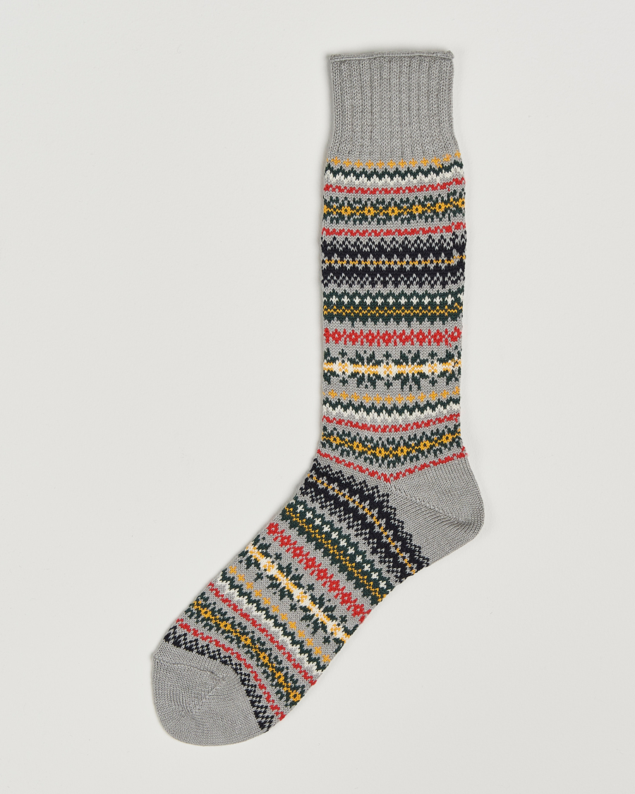 Herre | Undertøj | BEAMS PLUS | Fair Isle Socks Grey