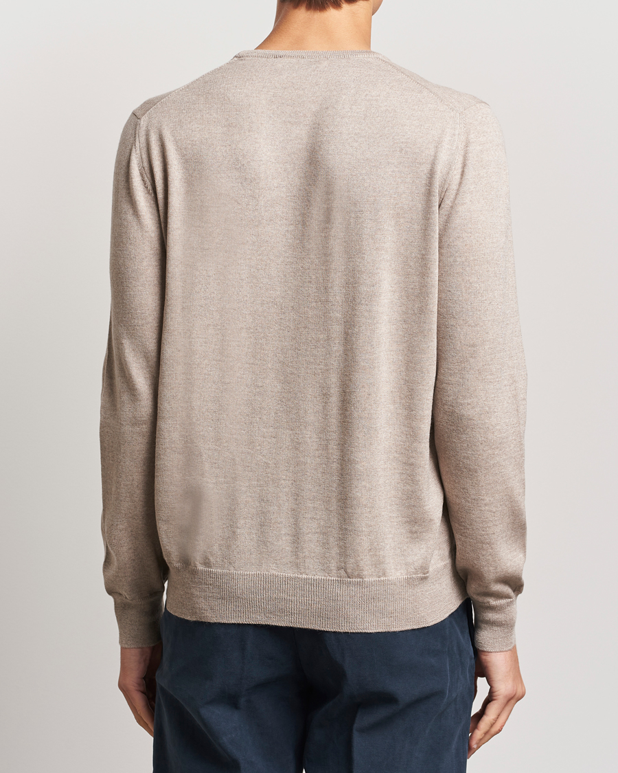 Herre | Trøjer | Gran Sasso | Merino Fashion Fit Crew Neck Pullover Light Beige