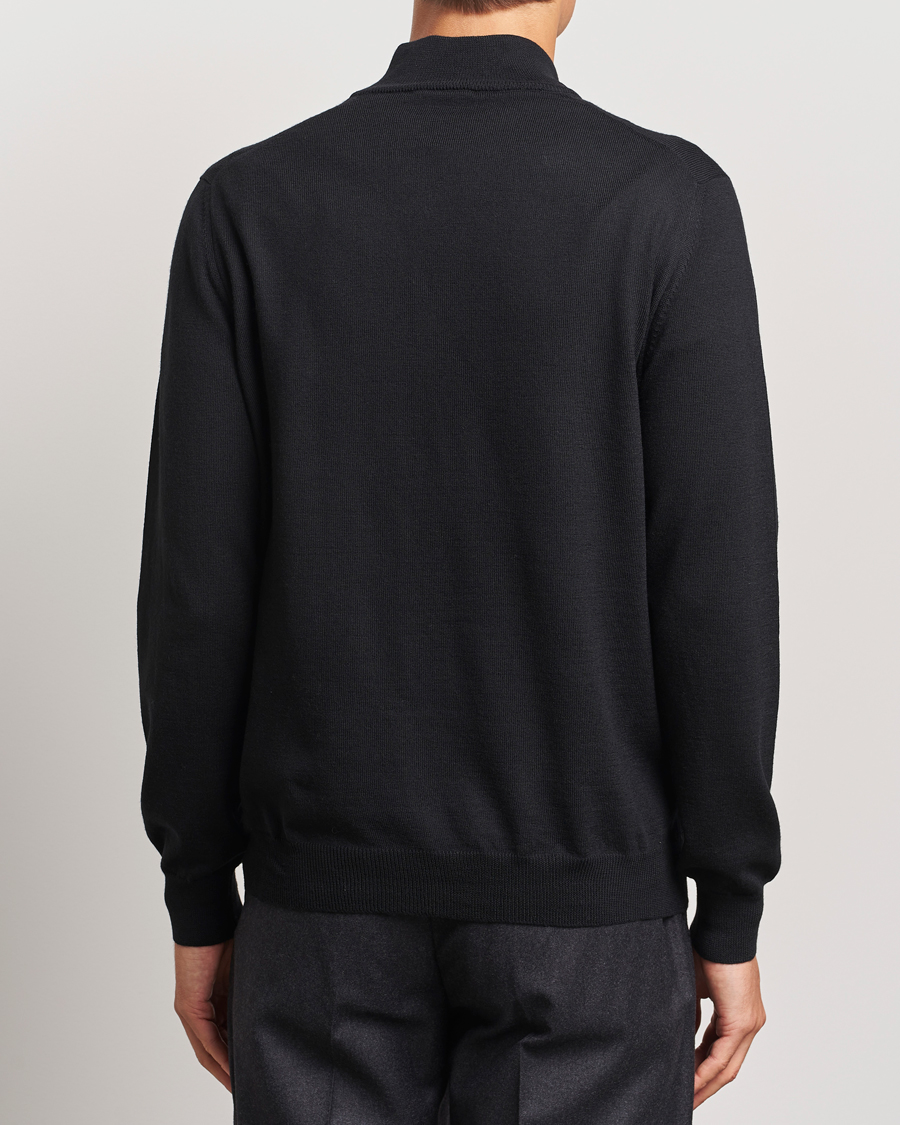 Herre | Trøjer | Gran Sasso | Merino Fashion Fit Half Zip Black