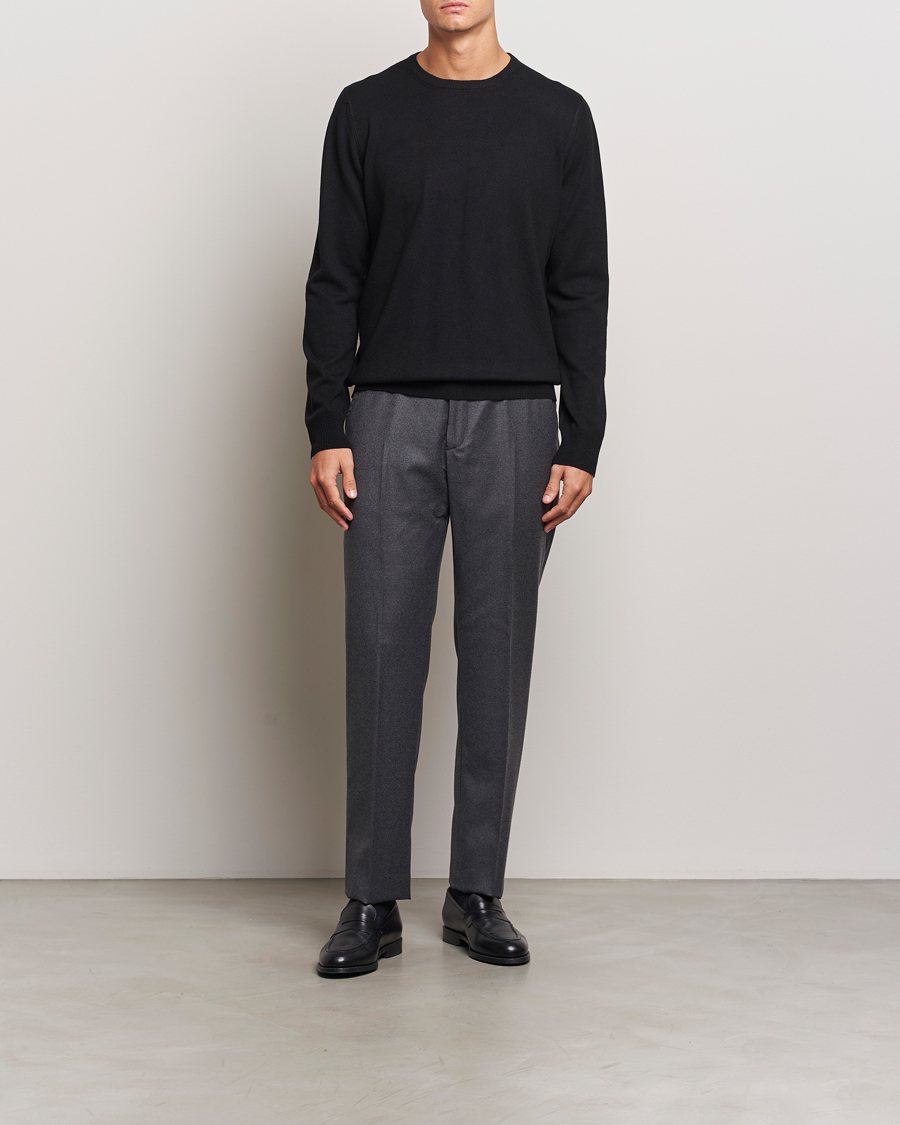 Herre | Trøjer | Gran Sasso | Wool/Cashmere Crew Neck Black
