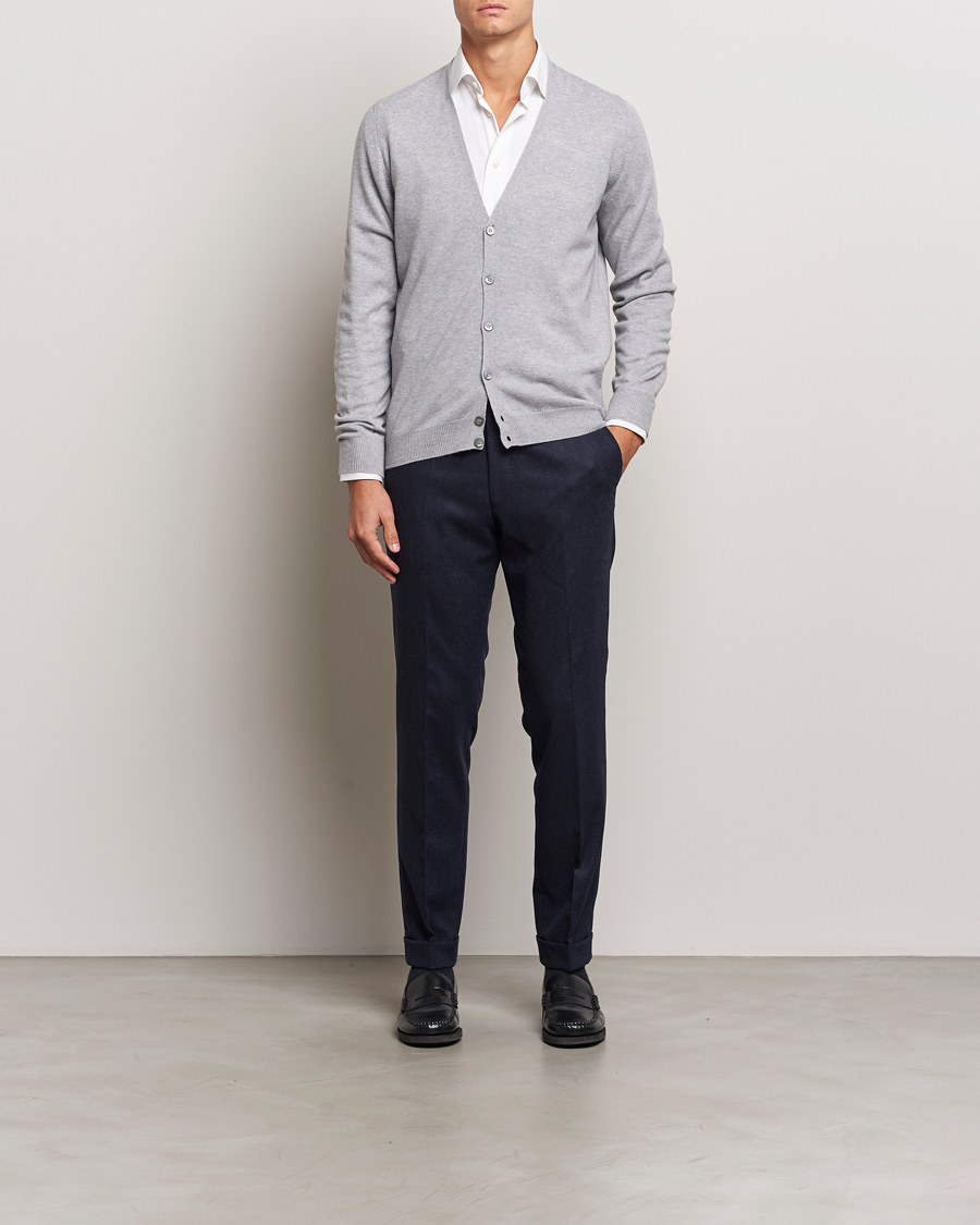 Herre | Trøjer | Gran Sasso | Wool/Cashmere Cardigan Light Grey