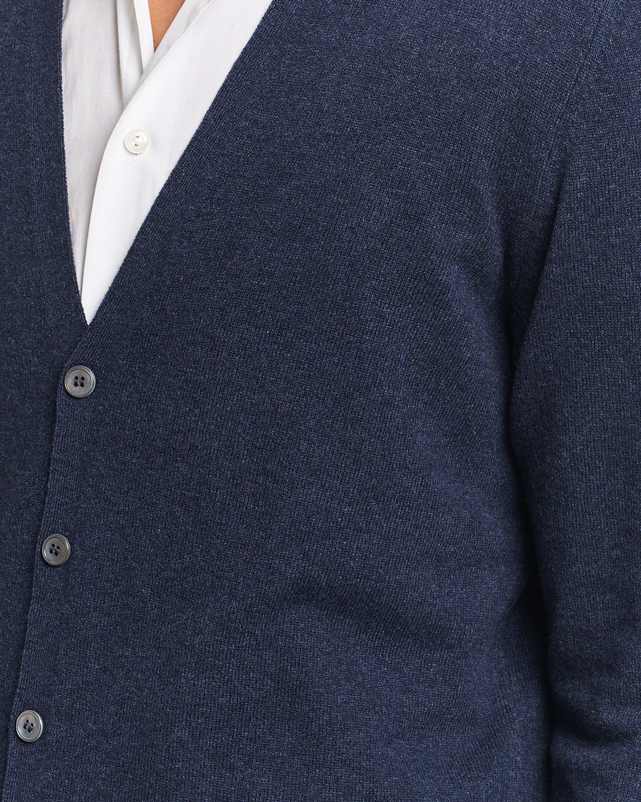 Herre | Trøjer | Gran Sasso | Wool/Cashmere Cardigan Navy Melange