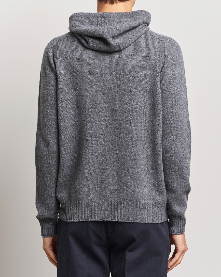 Herre | Trøjer | Gran Sasso | Full Zip Wool Hoodie Grey Melange