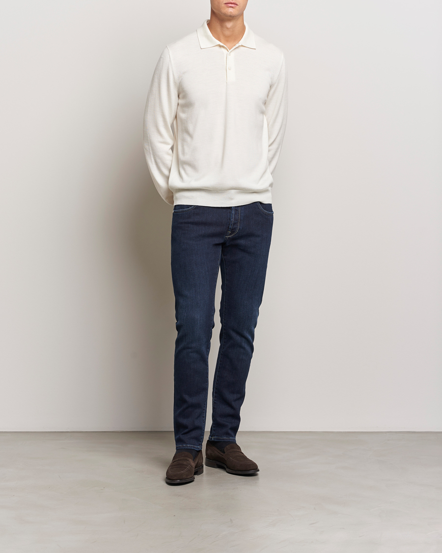 Herre | Trøjer | Gran Sasso | Merino Fashion Fit Polo Cream