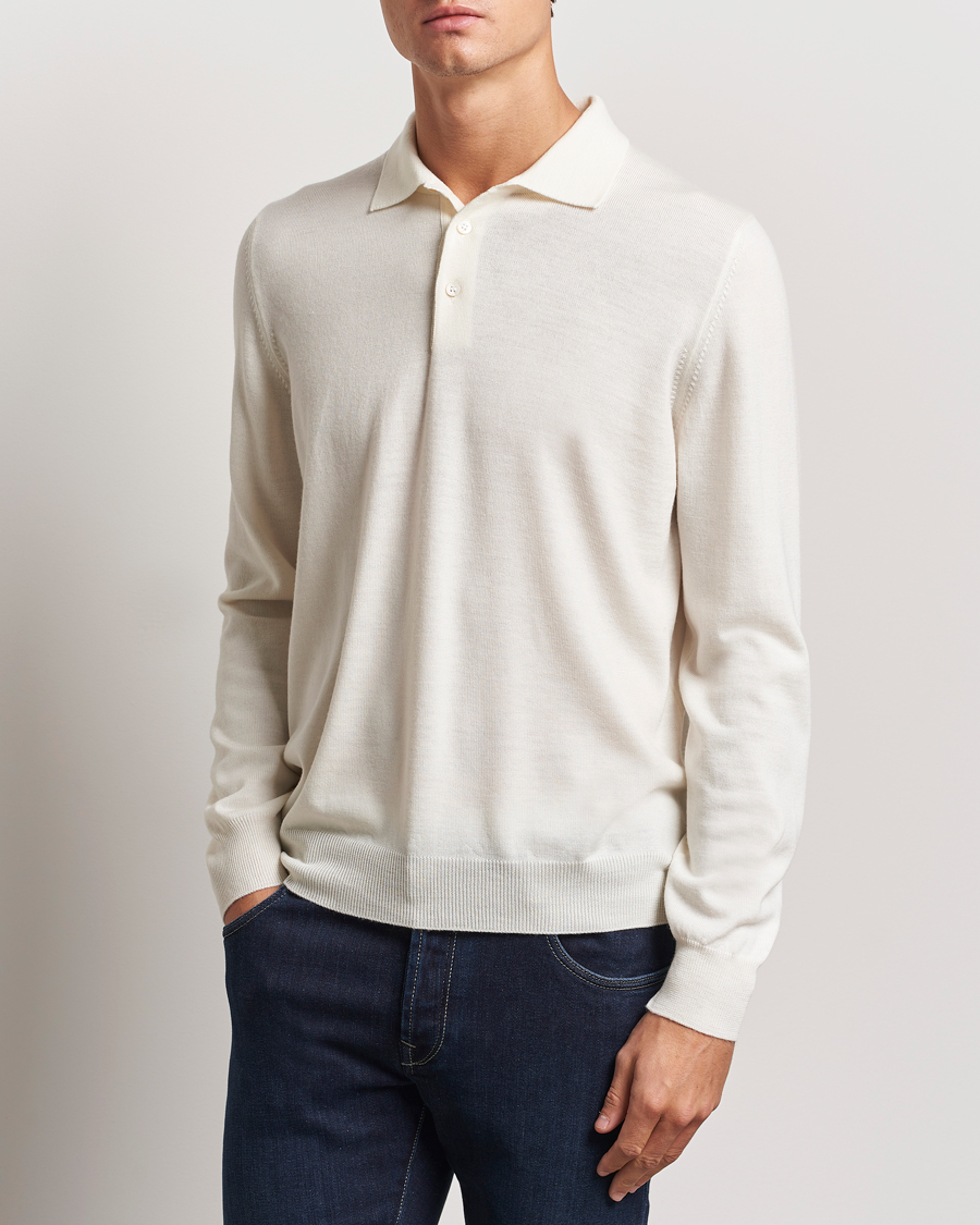 Herre | Trøjer | Gran Sasso | Merino Fashion Fit Polo Cream