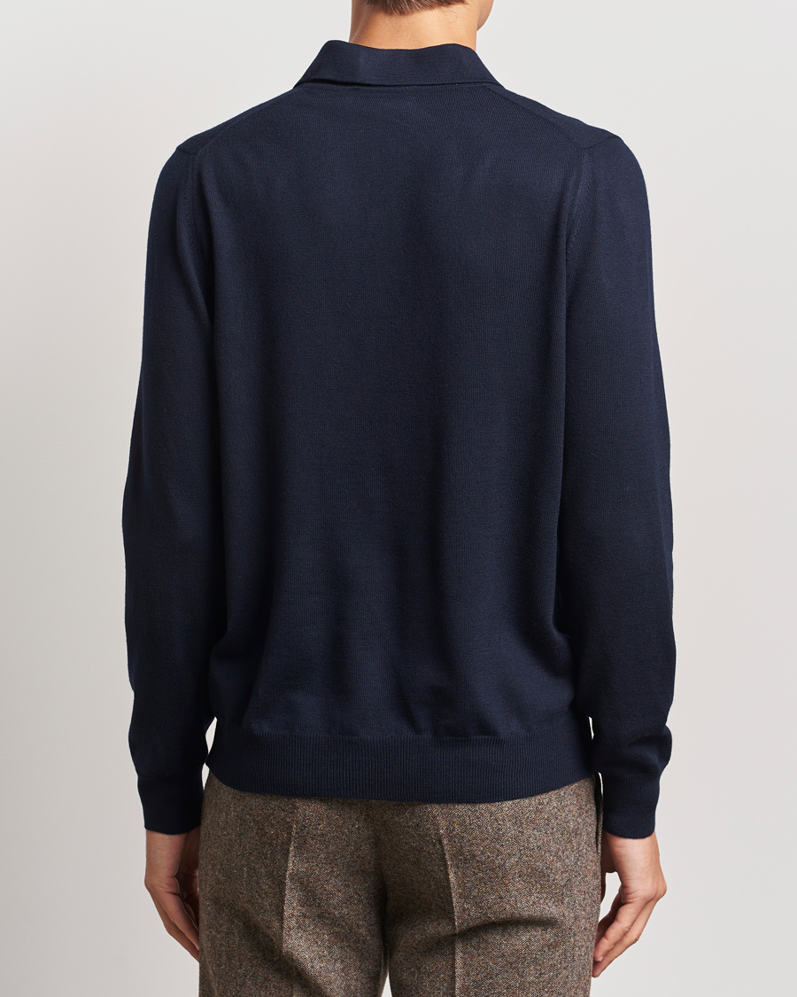 Herre | Trøjer | Gran Sasso | Merino Fashion Fit Polo Navy