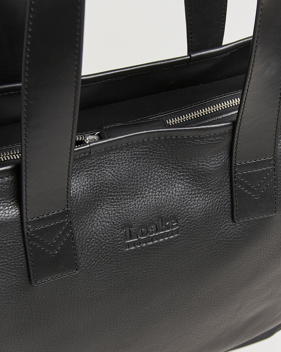 Herre | Tasker | Loake 1880 | Grained Leather Tote Black