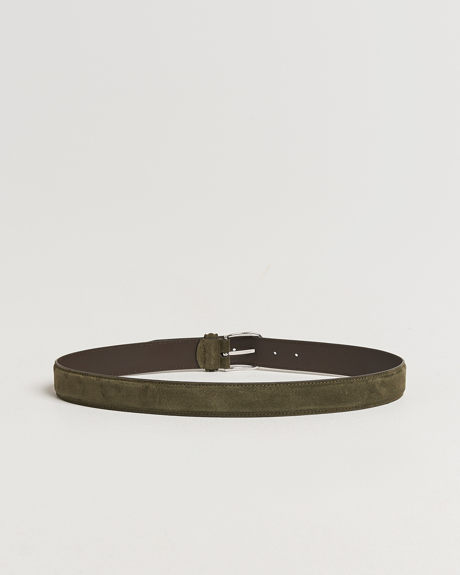 Herre | Bælter | Anderson's | Suede 3,5 cm Belt Green