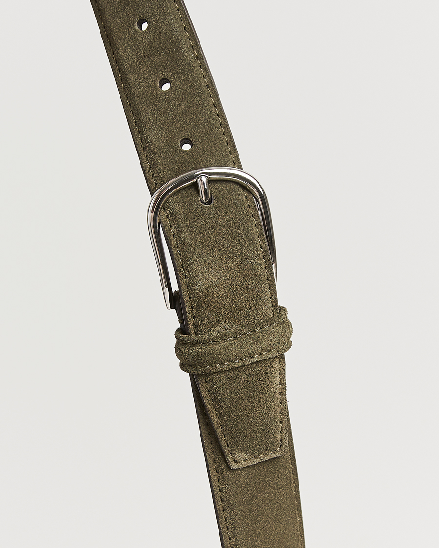Herre | Bælter | Anderson's | Suede 3,5 cm Belt Green