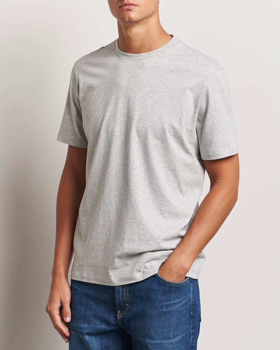 Herre | T-Shirts | A Day's March | Midweight T-Shirt Grey Melange