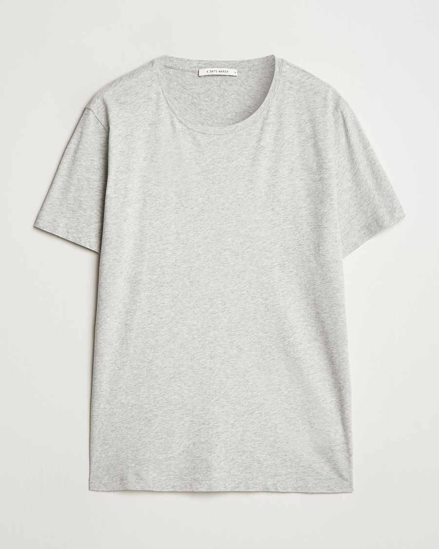Herre | T-Shirts | A Day's March | Lightweight T-Shirt Grey Melange