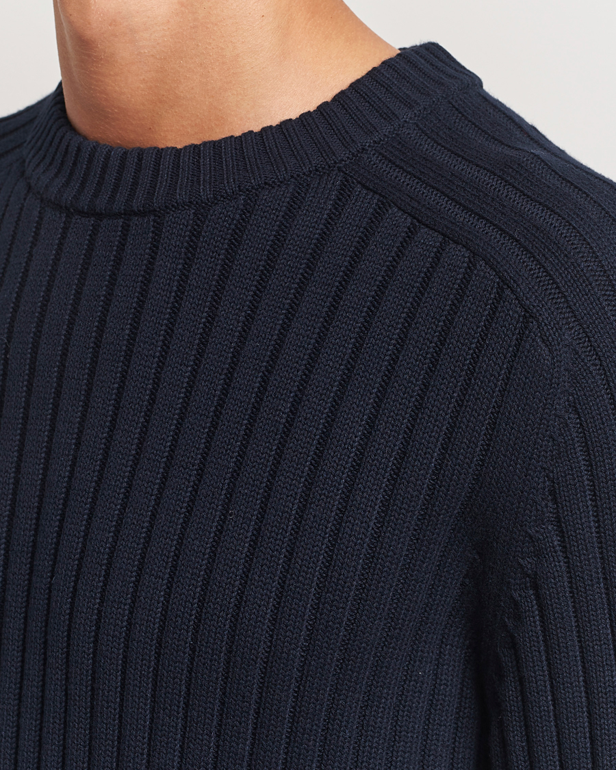 Herre | Trøjer | A Day's March | Elmer Cotton Knit Sweater Navy
