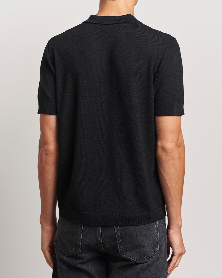 Herre | Polotrøjer | A Day's March | Rosehall Short Sleeve Merino Polo Black