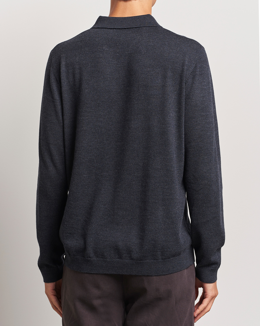 Herre | Trøjer | A Day's March | Thompson Merino Half-Zip Polo Anthracite