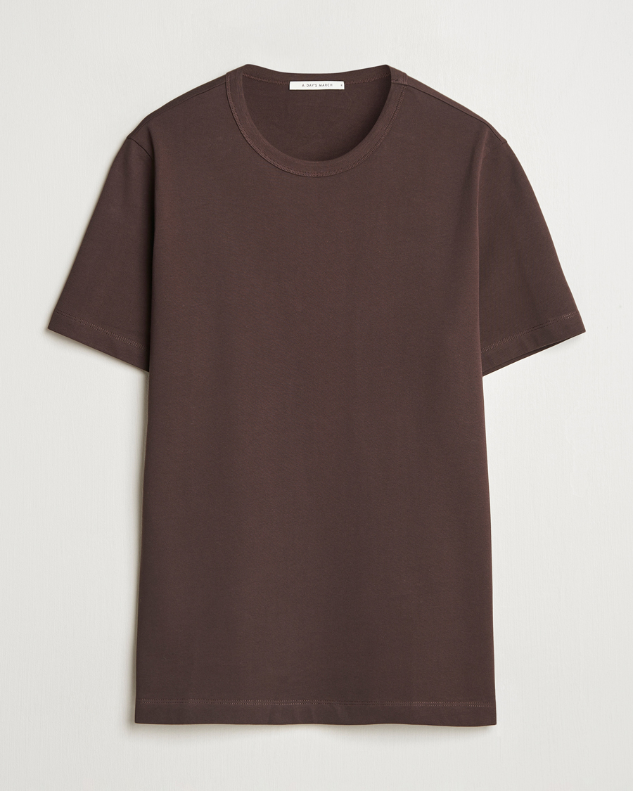Herre | T-Shirts | A Day's March | Heavyweight T-Shirt Dark Chocolate